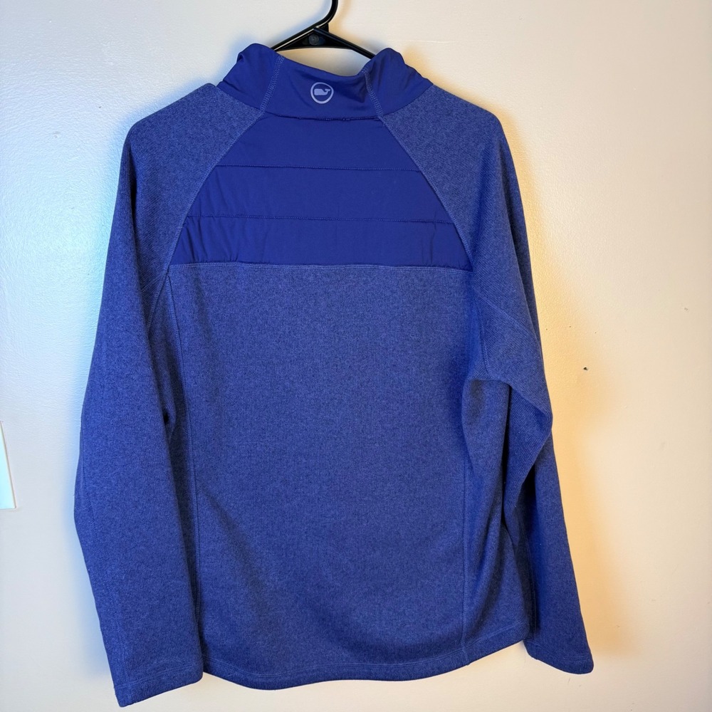 Vineyard Vines Seaward Quilted and Fleece Half Zip Navy Blue Medium - Picture 9 of 9